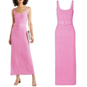 ✨ Bernadette Monica Belted Gingham Stretch Jersey Dress ✨